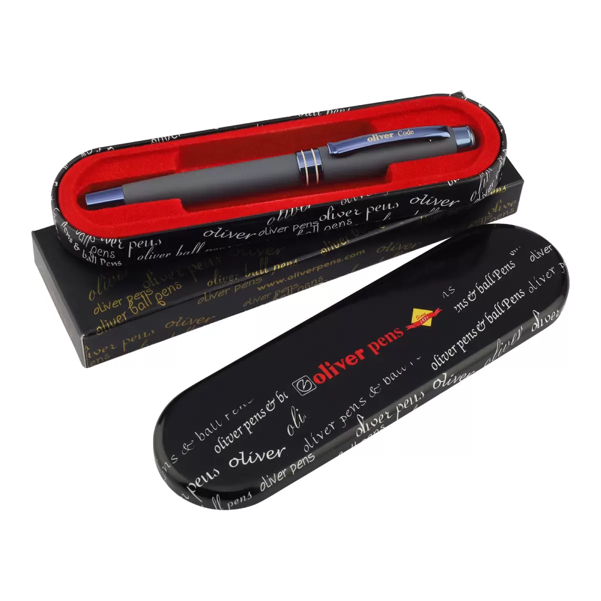 Oliver Code Matte Blueberry Fountain Pen With T Box B