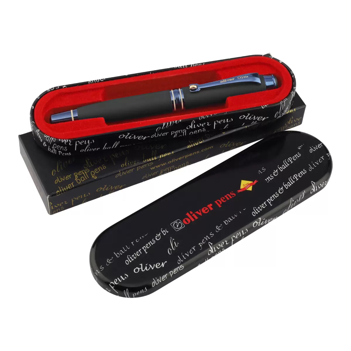 Oliver Crysta Matte Blueberry Fountain Pen With T Box B