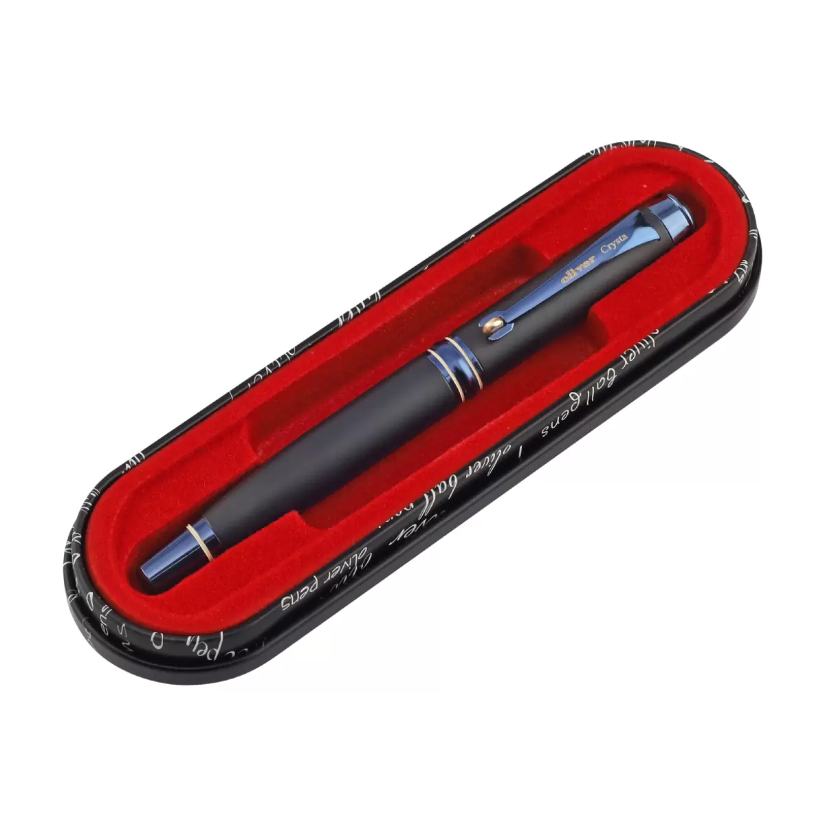 Oliver Crysta Matte Blueberry Fountain Pen With T Box B