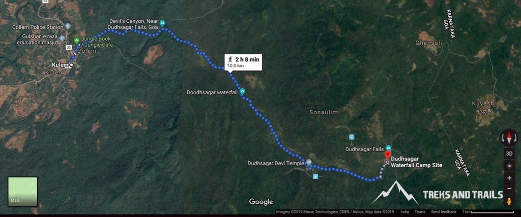 Dudhsagar-Waterfall-Trek-Map