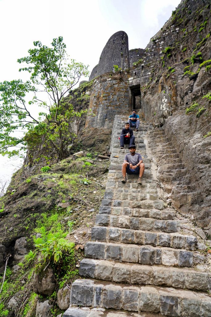 Tikona Rock cut steps